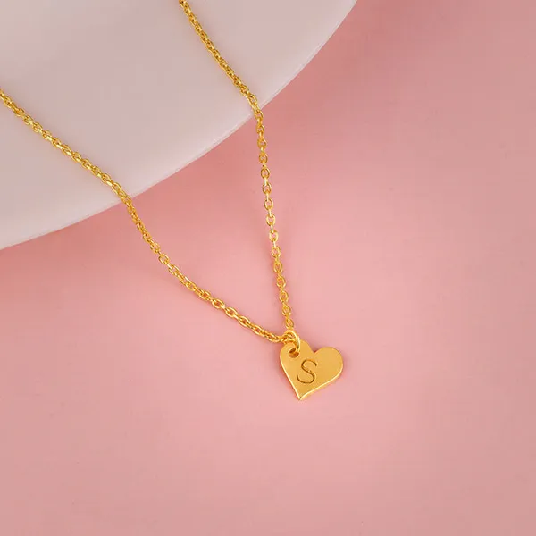 Golden_Personalised_Shy_Heart_Pendant