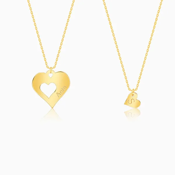 Golden_Personalised_Shy_Heart_Pendant