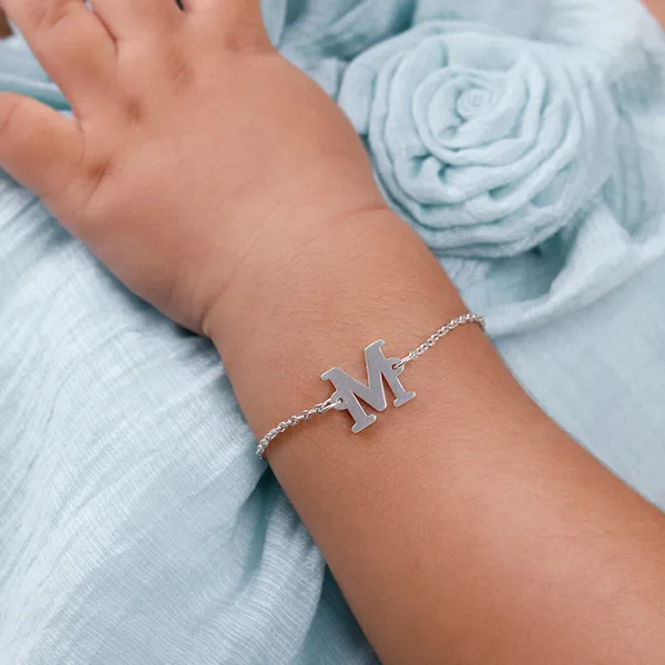 Silver_Personalised_Initial_Kids_Bracelet_(0_-_2_Years)
