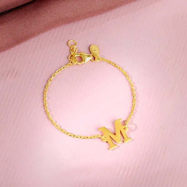 Golden_Personalised_Initial_Kids_Bracelet_(0_-_2_Years)