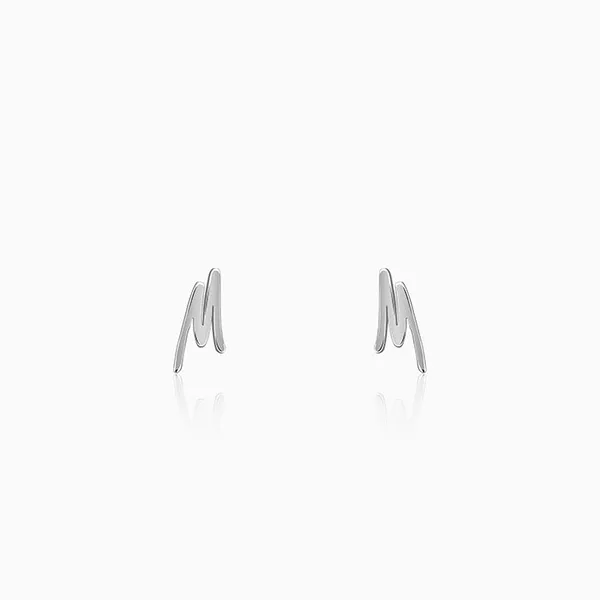Silver_Personalised_Letter_Stud_Earrings