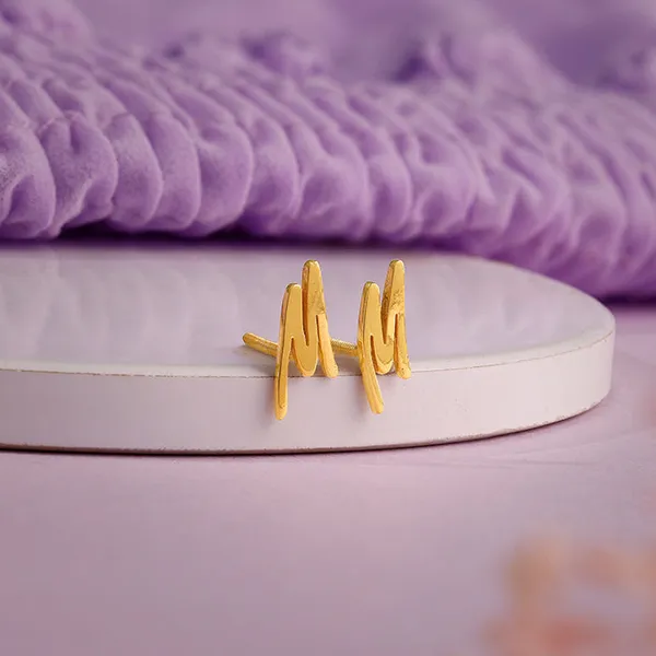 Golden_Personalised_Letter_Stud_Earrings