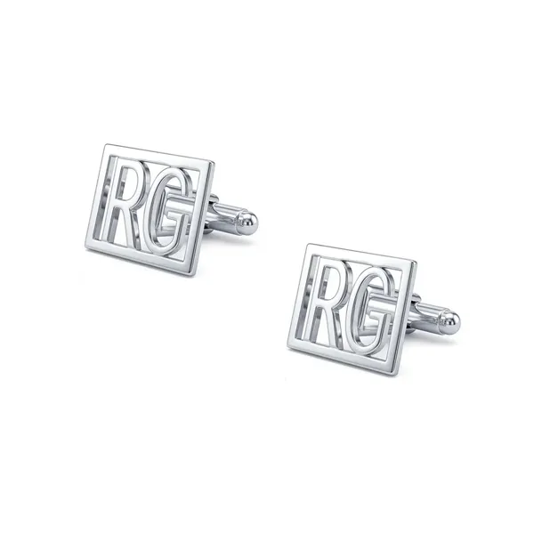 Personalized_Silver_Geometric_Initial_Name_Cufflinks