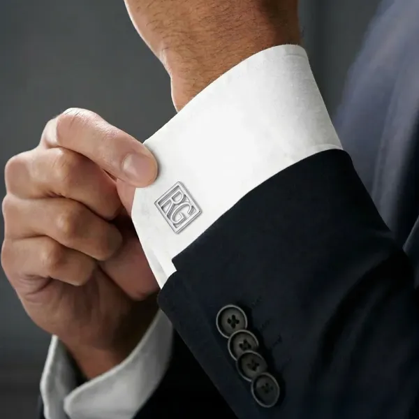 Personalized_Silver_Geometric_Initial_Name_Cufflinks