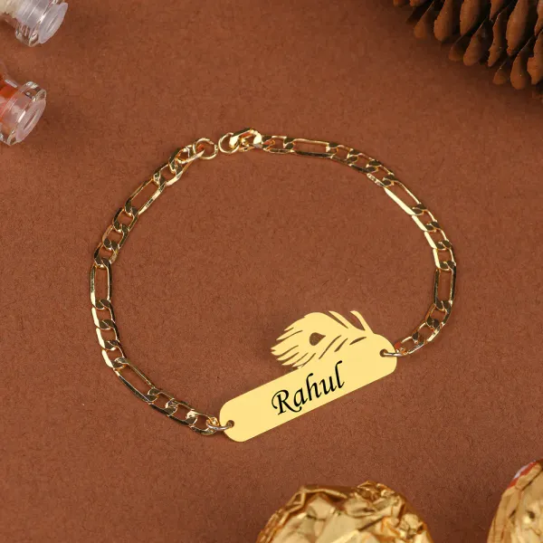 Personalized__Peacock_Feather_Rakhi_With_Name
