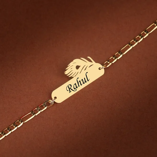 Personalized__Peacock_Feather_Rakhi_With_Name