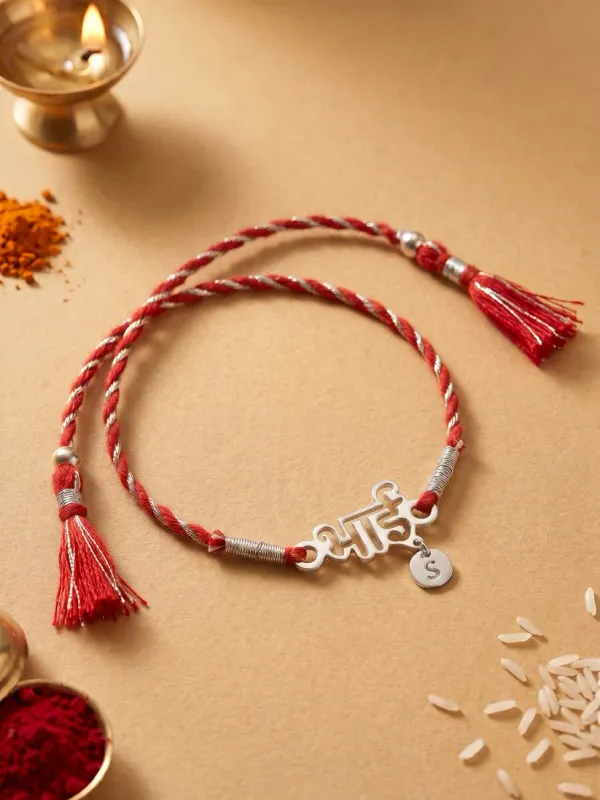 Silver_Personalised_Forever_Bhai_Initial_Rakhi