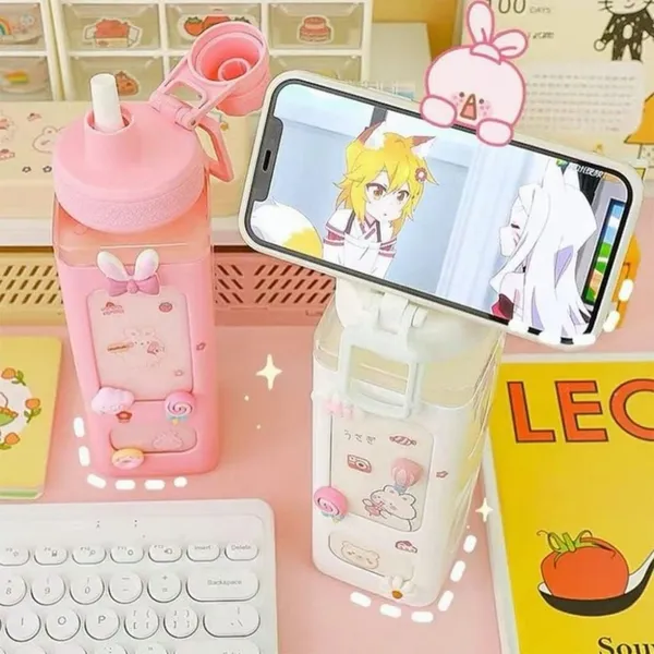 Cream_And_Pink_Bpa-Free_Pc_And_Pp_Plastic_Body,_Food-Grade_Silicone_Straw_Water_Bottle_With_Straw_For_Students,_Young_Professionals,_Anime_Enthusiasts