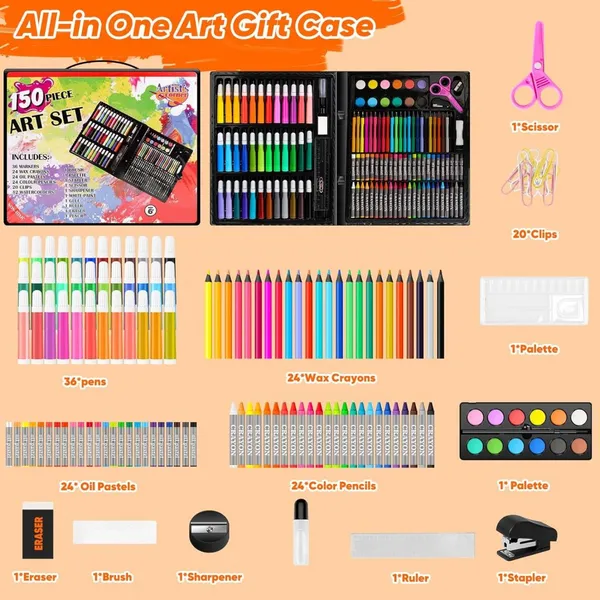 Multicolor_Natural_Wax_(Crayons),_Wood_(Pencils),_Water-Based_Inks_And_Abs_Case_Art_And_Craft_Kit_For_Kids