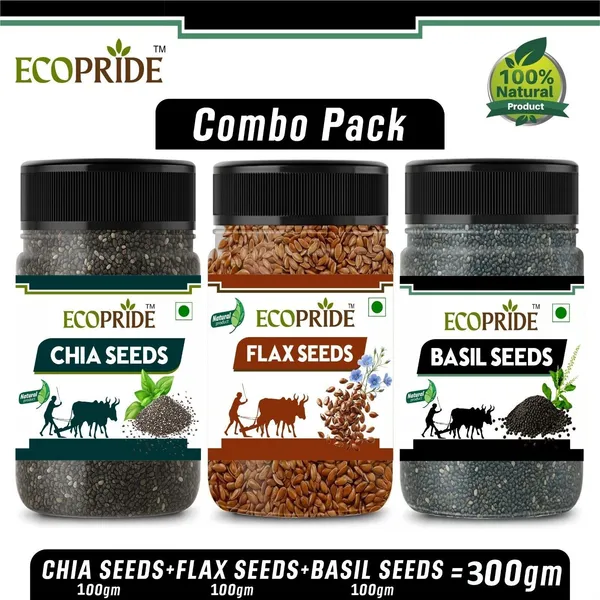 Ecopride_Chia,_Flax_&_Basil_Seeds_Omega-3_Blend_300G_-_Pack_Of_3