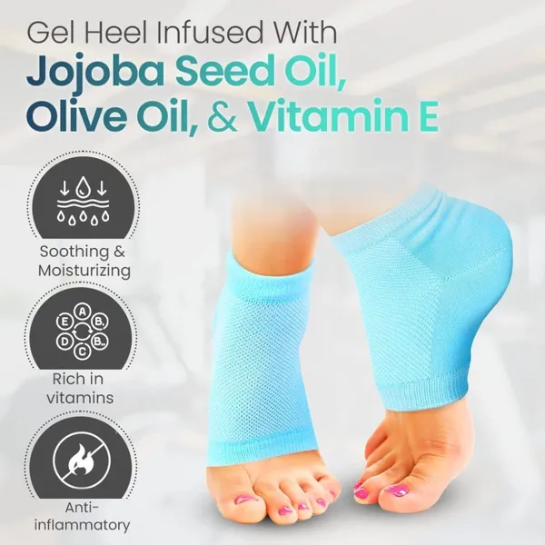 Multicolor_Elastic_Cotton-Spandex_Blend_And_Medical_Silicone_Gel_Inner_Pads_Heel_Pad_Socks_For_Foot_Care,_Heel_Moisturizing_Pack_Of_2
