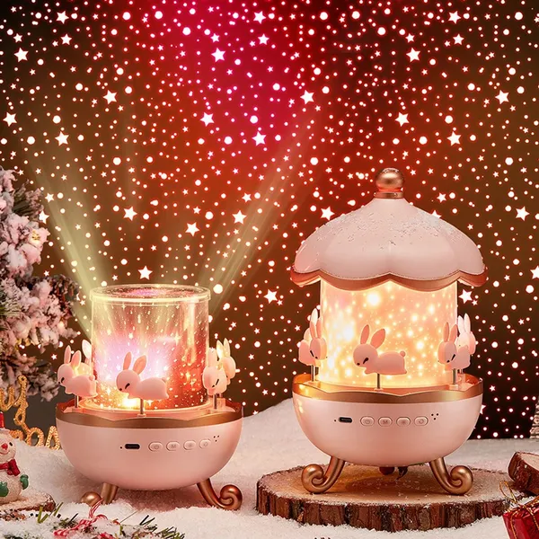 Pink_And_Gold_Plastic_Rabbit_Projector_For_Home