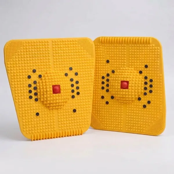 Acupressure_Mat_For_Foot_Magnetic_Pyramidal_Foot_Power_Mat,_Acupuncture_Stress_Reliever_Plate_Therapy_For_Pain_Relief_,Blood_Circulation_Health_Care_Heel_Knee_Leg_Sciatica_Massager_Yellow_Pack_Of_2