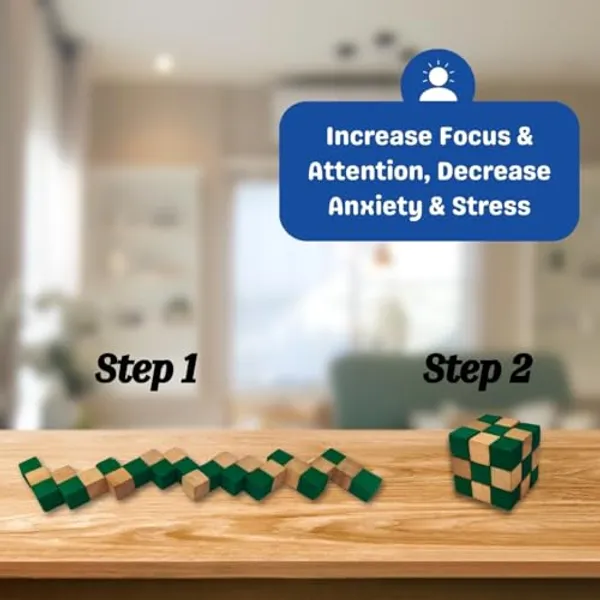 Green_Wooden_Checkered_Cube_Snake_Puzzle_Toy