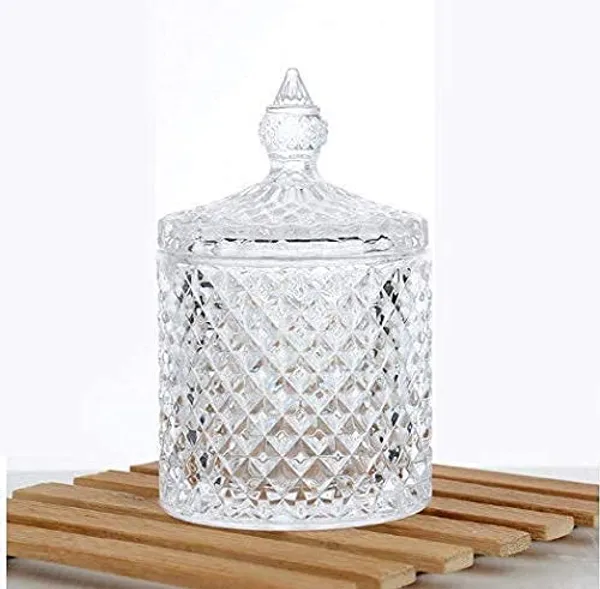 Crystal_Glass_Candy_Jar_With_Lid_Decorative_Jar_Small_Jewellery_Box_Pickle_Spice_Food_Storage_Containers_Cotton_Swab_Cookie_Jars_Decor_For_Bathroom_Pantry_Kitchen_Pack_Of_2