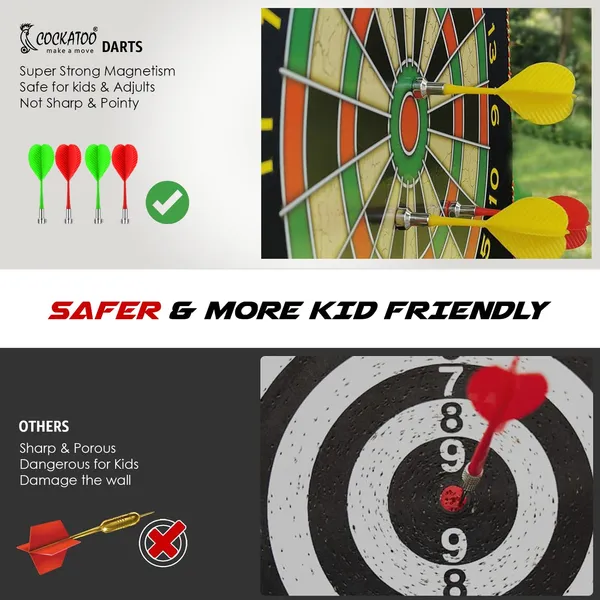 Dual_Sided_Magnetic_Dartboard_12_Inch_Black_Safe_Non_Pointed_Darts_For_Kids_And_Adults_Includes_4_Magnetic_Darts_For_Fun_Family_Friendly_Play