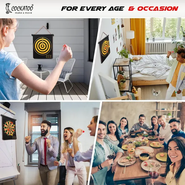 Dual_Sided_Magnetic_Dartboard_15_Inch_Black_Safe_Non_Pointed_Darts_For_Kids_And_Adults_Includes_4_Magnetic_Darts_For_Fun_Family_Friendly_Play