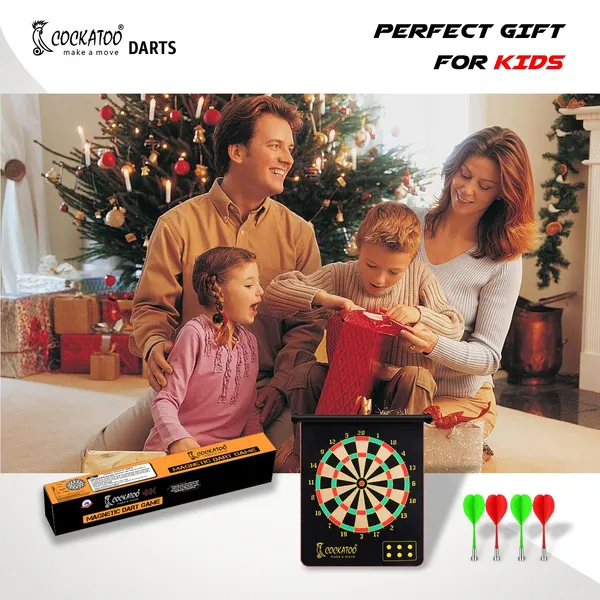 Dual_Sided_Magnetic_Dartboard_15_Inch_Black_Safe_Non_Pointed_Darts_For_Kids_And_Adults_Includes_4_Magnetic_Darts_For_Fun_Family_Friendly_Play