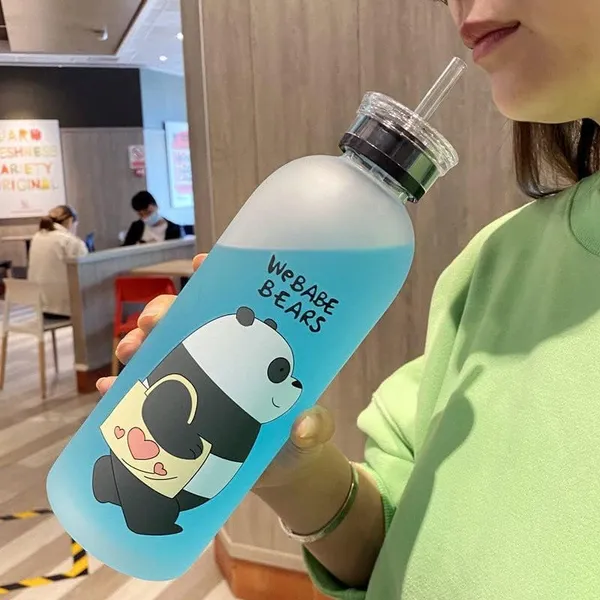 Plastic_Cute_Bear_Straw_Portable_Sports_Water_Bottle_Girls_Gift_Drinking_Frosted_3_Kitchen_Dining_Bar_Drink_Containers_Thermoses_Drink_Containers_Thermoses_1000_Ml_1_White