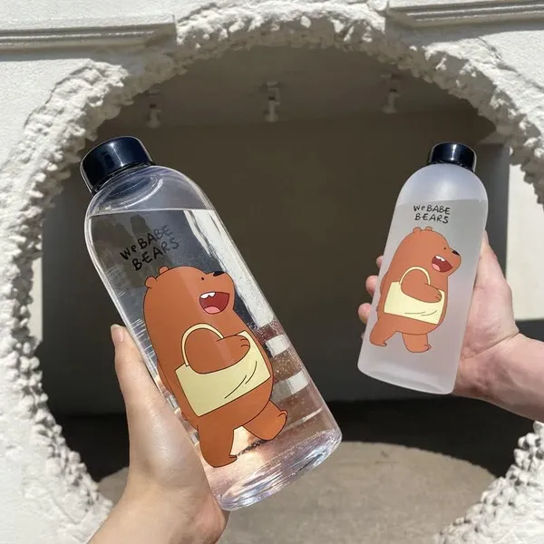 Plastic_Cute_Bear_Straw_Portable_Sports_Water_Bottle_Girls_Gift_Drinking_Frosted_3_Kitchen_Dining_Bar_Drink_Containers_Thermoses_Drink_Containers_Thermoses_1000_Ml_1_White