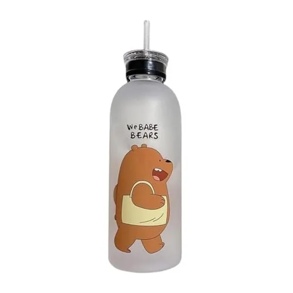 Plastic_Cute_Bear_Straw_Portable_Sports_Water_Bottle_Girls_Gift_Drinking_Frosted_3_Kitchen_Dining_Bar_Drink_Containers_Thermoses_Drink_Containers_Thermoses_1000_Ml_1_White