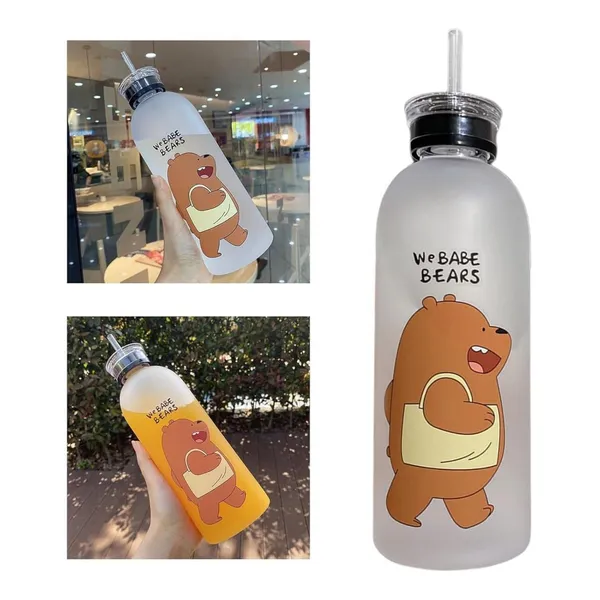 Water_Bottle_With_Straw_500ml_For_Kids_Girls_Cute_Bear_Cartoon_Sipper_Bottle_Leakproof_Bpa_Free_Frosted_School_Water_Bottle_For_Travel_Sports