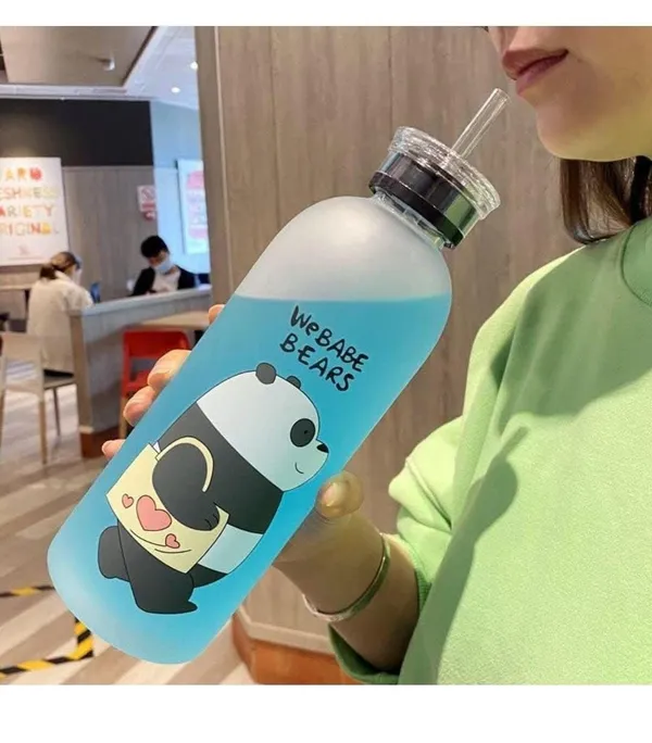 Water_Bottle_With_Straw_500ml_For_Kids_Girls_Cute_Bear_Cartoon_Sipper_Bottle_Leakproof_Bpa_Free_Frosted_School_Water_Bottle_For_Travel_Sports