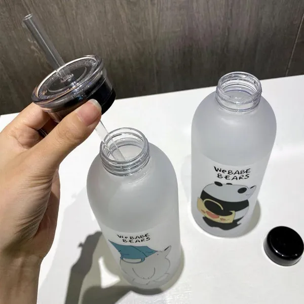 Water_Bottle_With_Straw_500ml_For_Kids_Girls_Cute_Bear_Cartoon_Sipper_Bottle_Leakproof_Bpa_Free_Frosted_School_Water_Bottle_For_Travel_Sports