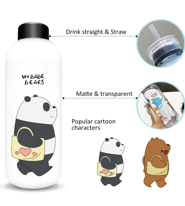 Water_Bottle_With_Straw_500ml_For_Kids_Girls_Cute_Bear_Cartoon_Sipper_Bottle_Leakproof_Bpa_Free_Frosted_School_Water_Bottle_For_Travel_Sports