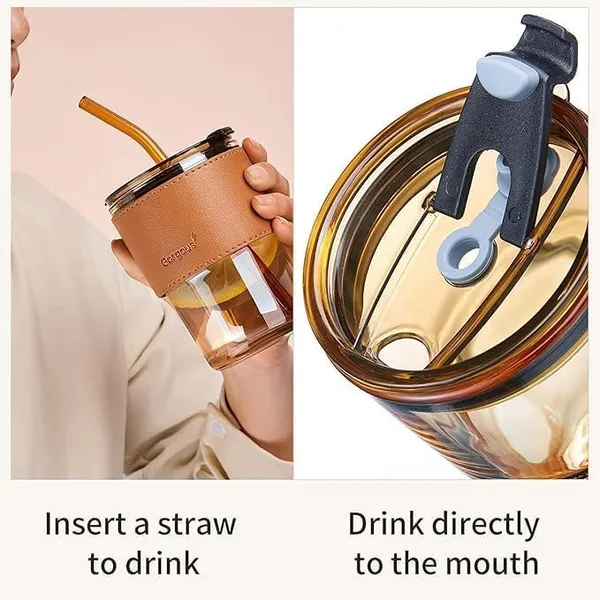 Reusable_Glass_Coffee_Sipper_Mugs_With_Lid_Straw__430ml_Multipurpose_Drinking_Glasses_Tumbler_With_Leather_Sleeve_Cup_For_Juice_Smoothies_Iced_Tea_Home_Travel_Pack_Of_2