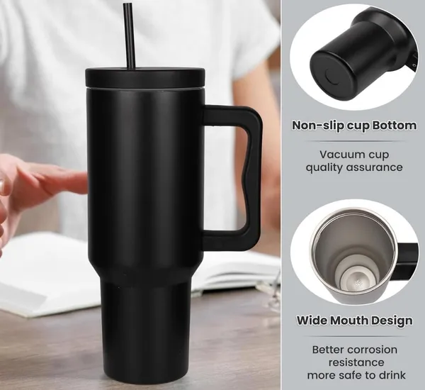Insulated_Tumbler_1200ml_With_Straw_Large_Capacity_Sipper_Bottle_Leak_Resistant_Travel_Mug_For_Water_Coffee_Juice_Reusable_Double_Wall_Drinkware_For_Office_Gym_Outdoor_Matte_Black
