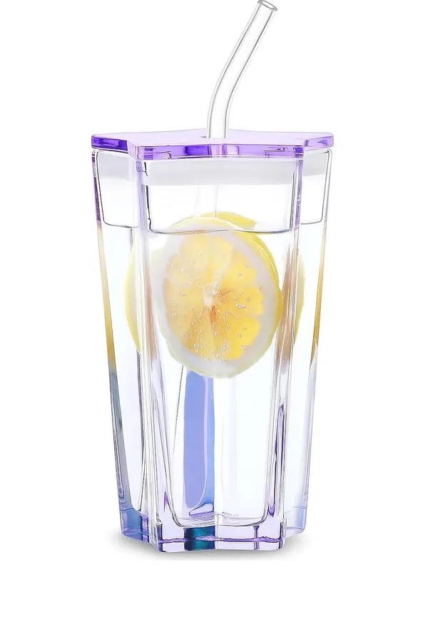 Five_Pointed_Shape_Mug_With_Lid_And_Straw_400ml_Glass_Sipper_Cup_For_Students_Household_Use_Sky_Blue_Multi_Color_Options_Pack_Of_2