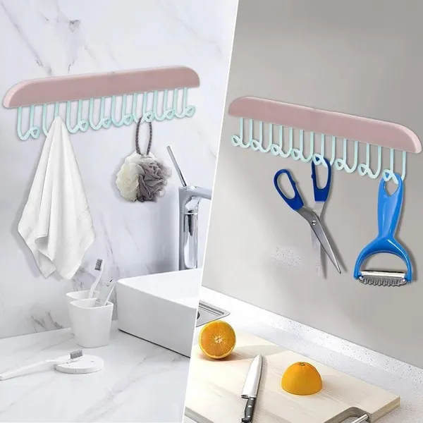 Plastic_Space_Saving_Hanger_With_Multiple_Hooks_For_Ties_Scarves_Belts_And_Accessories_Multicolour_Pack_Of_2