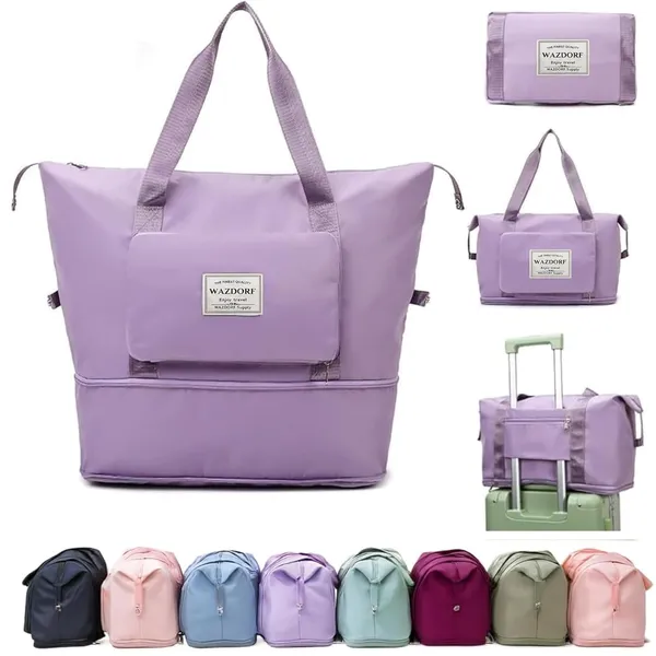Foldable_Duffel_Bag_For_Travel_Large_Capacity_Tote_With_Trolley_Sleeve_Purple