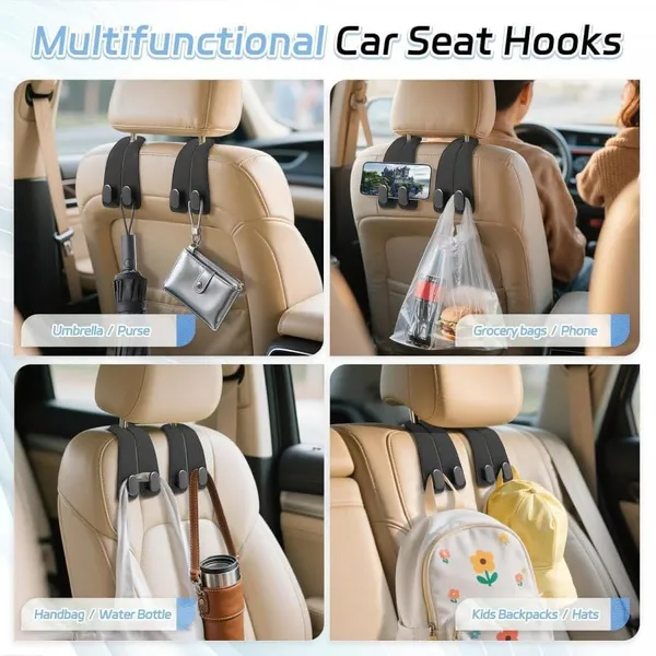 Car_Seat_Headrest_Hook_Double_Hooks_With_Phone_Holder_Heavy_Duty_Black_Pack_Of_2
