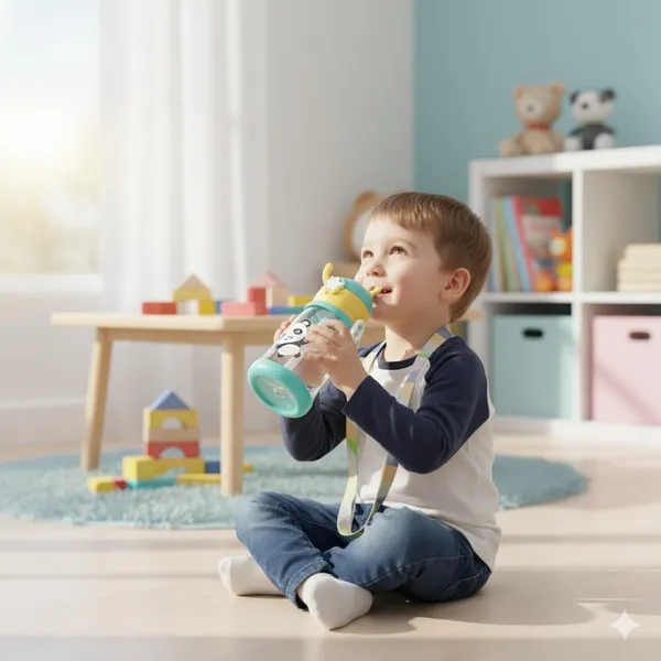 Cartoon_Water_Bottle_With_Straw_Bpa_Free_Leak_Proof_Non_Toxic_Plastic_Water_Bottle_For_Kids_With_Strap_Deer_Horn_Sipper_Bottle_For_School_And_Home_Cartoon_Bottle_Multicolor