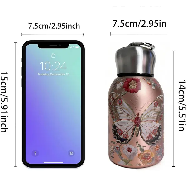 Butterfly_Mini_Water_Bottle_300ml_Small_Portable_Stainless_Steel_Vacuum_Insulated_Tumbler_Cup_For_Boys_Girls_School_Office_Double_Wall_Leakproof_Hot_Cold_Thermal_Flask