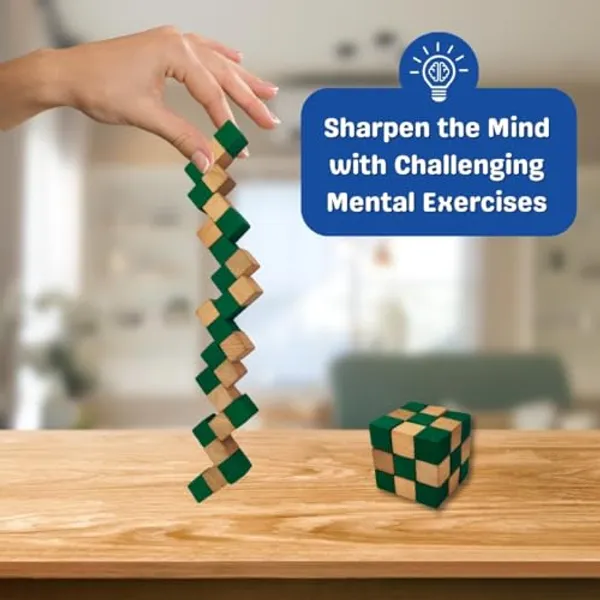 Green_Wooden_Checkered_Cube_Snake_Puzzle_Toy