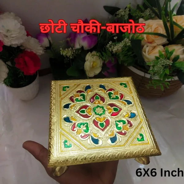 Gold_Meenakari_Floral_Pattern_Square_Chowki_6x6_Inch