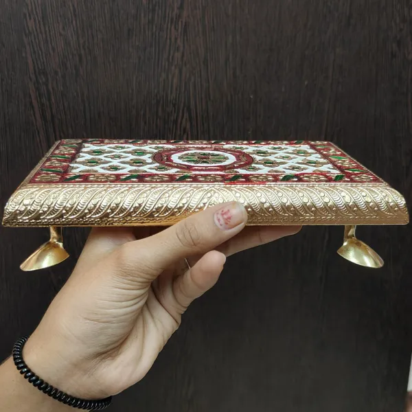 Meenakari_Brass_Decorative_Chowki_with_Golden_Legs