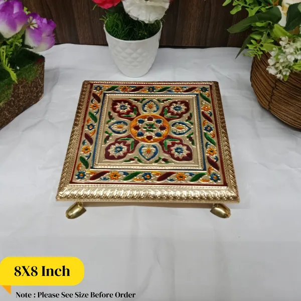Brass_Meenakari_Decorative_Chowki_8x8_Inch