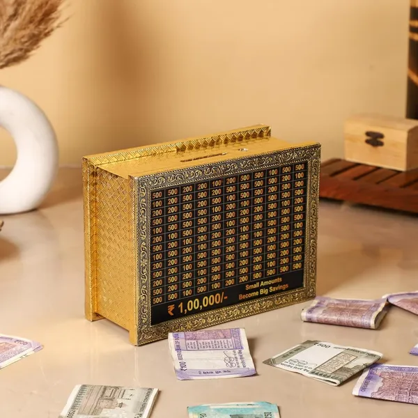 Golden_Metallic_Savings_Bank_Box_with_Rupee_Denominations