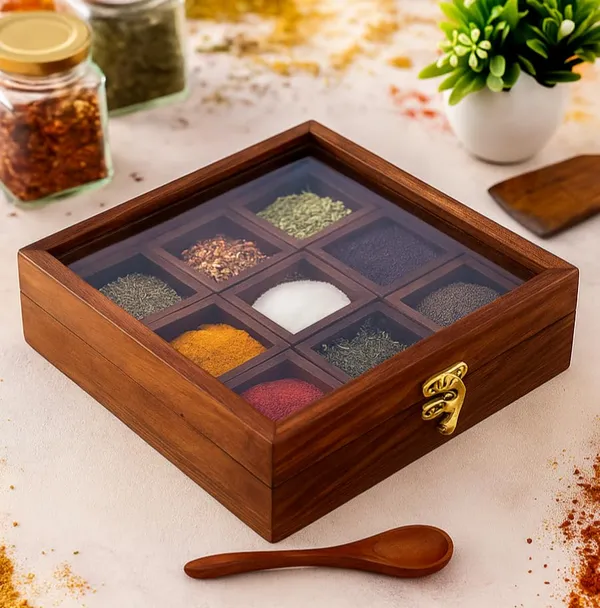 Wooden_Spice_Box_Organizer_with_9_Compartments_and_Glass_Lid
