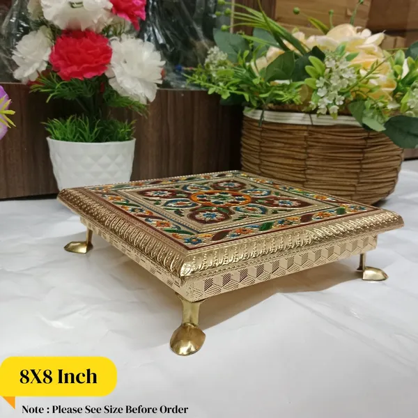 Brass_Meenakari_Decorative_Chowki_8x8_Inch