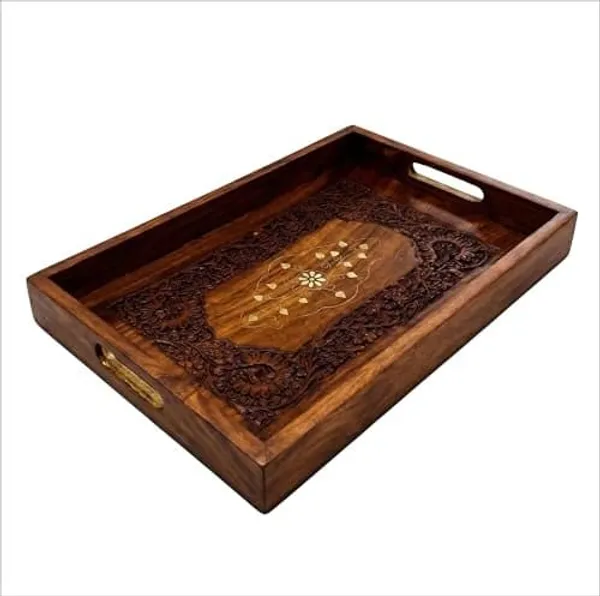 PREMIUM_HANDCRAFTED_SHEESHAM_WOOD_SERVING_TRAY_WITH_FLORAL_CARVINGS_15*10_INCH