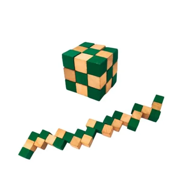 Green_Wooden_Checkered_Cube_Snake_Puzzle_Toy