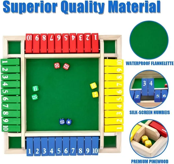 WOODEN_SHUT_THE_BOX_DICE_GAME/4_PLAYER_MATH&STRATEGY_BOARD_GAME_WITH_8_DICE/EDUCATIONAL_INDOOR_GAME_FOR_KIDS&ADULTS
