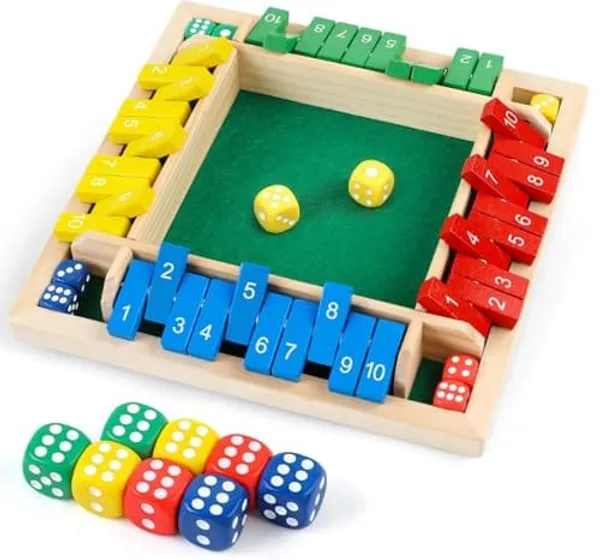 WOODEN_SHUT_THE_BOX_DICE_GAME/4_PLAYER_MATH&STRATEGY_BOARD_GAME_WITH_8_DICE/EDUCATIONAL_INDOOR_GAME_FOR_KIDS&ADULTS