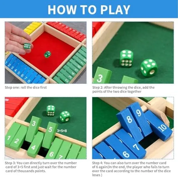 WOODEN_SHUT_THE_BOX_DICE_GAME/4_PLAYER_MATH&STRATEGY_BOARD_GAME_WITH_8_DICE/EDUCATIONAL_INDOOR_GAME_FOR_KIDS&ADULTS