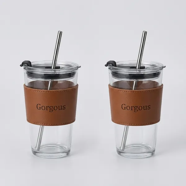 Reusable_Glass_Coffee_Sipper_Mugs_With_Lid_Straw__430ml_Multipurpose_Drinking_Glasses_Tumbler_With_Leather_Sleeve_Cup_For_Juice_Smoothies_Iced_Tea_Home_Travel_Pack_Of_2